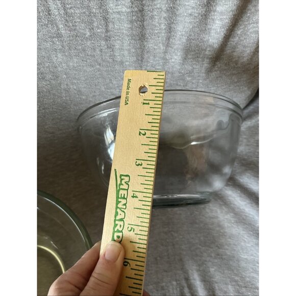 Vintage Mixing Serving Clear Glass Bowl Made in Mexico 8” & 9" Lot of 2 Heavy - Picture 11 of 11